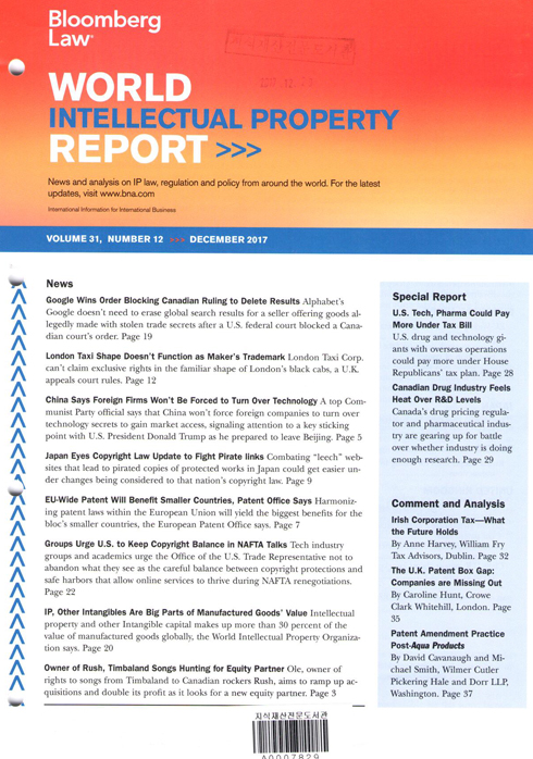 WORLD INTELLECTUAL PROPERTY REPORT