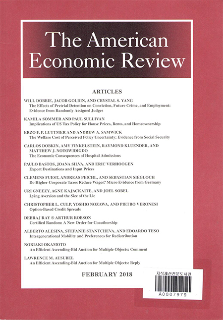 The American economic review Vol.108 No.2 2018