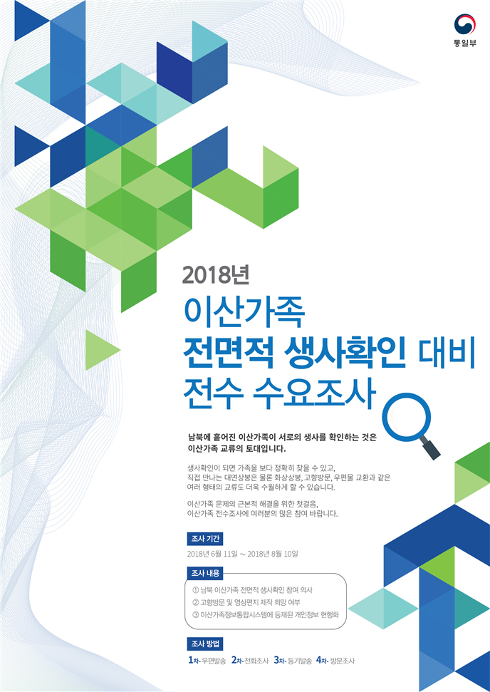 2018 이산가족 전면적 생사확인 대비 전수 수요조사