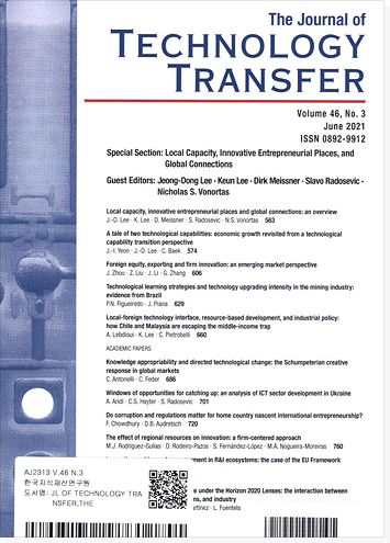 The Journal of Technology Transfer 표지