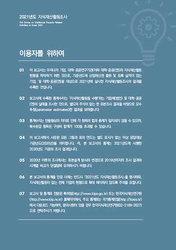 2021년도 지식재산활동조사 목차