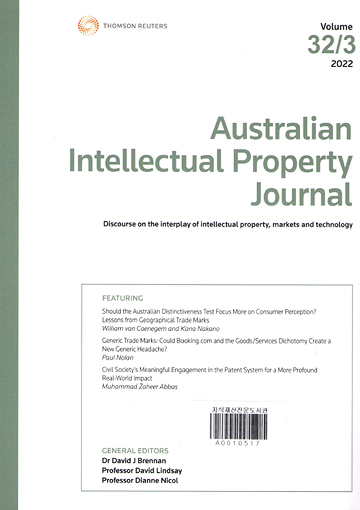 Australian Intellectual Property Journal 표지