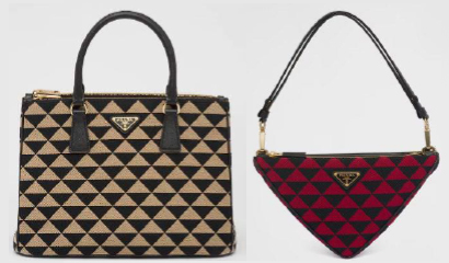 삼각형 패턴을 사용한 프라다 상품