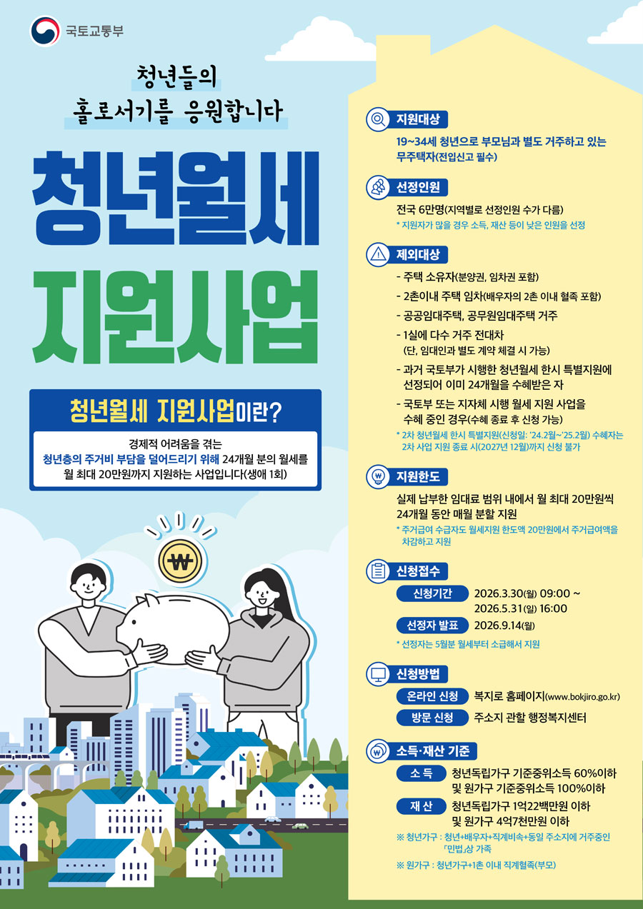 청년월세 포스터